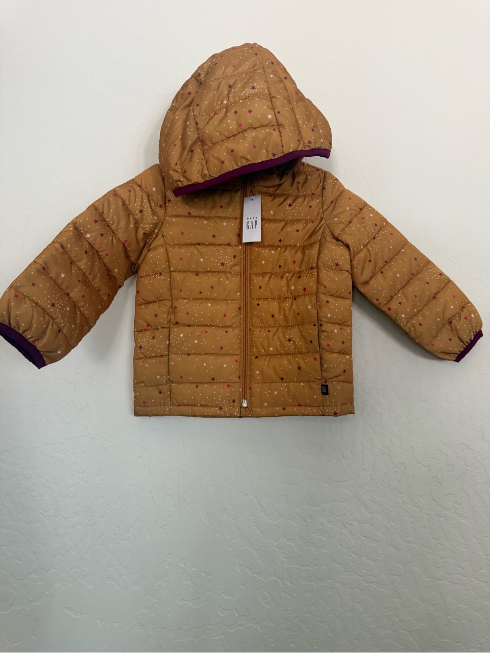 Baby Gap Mustard Star-Print Quilted Puffer Jacket